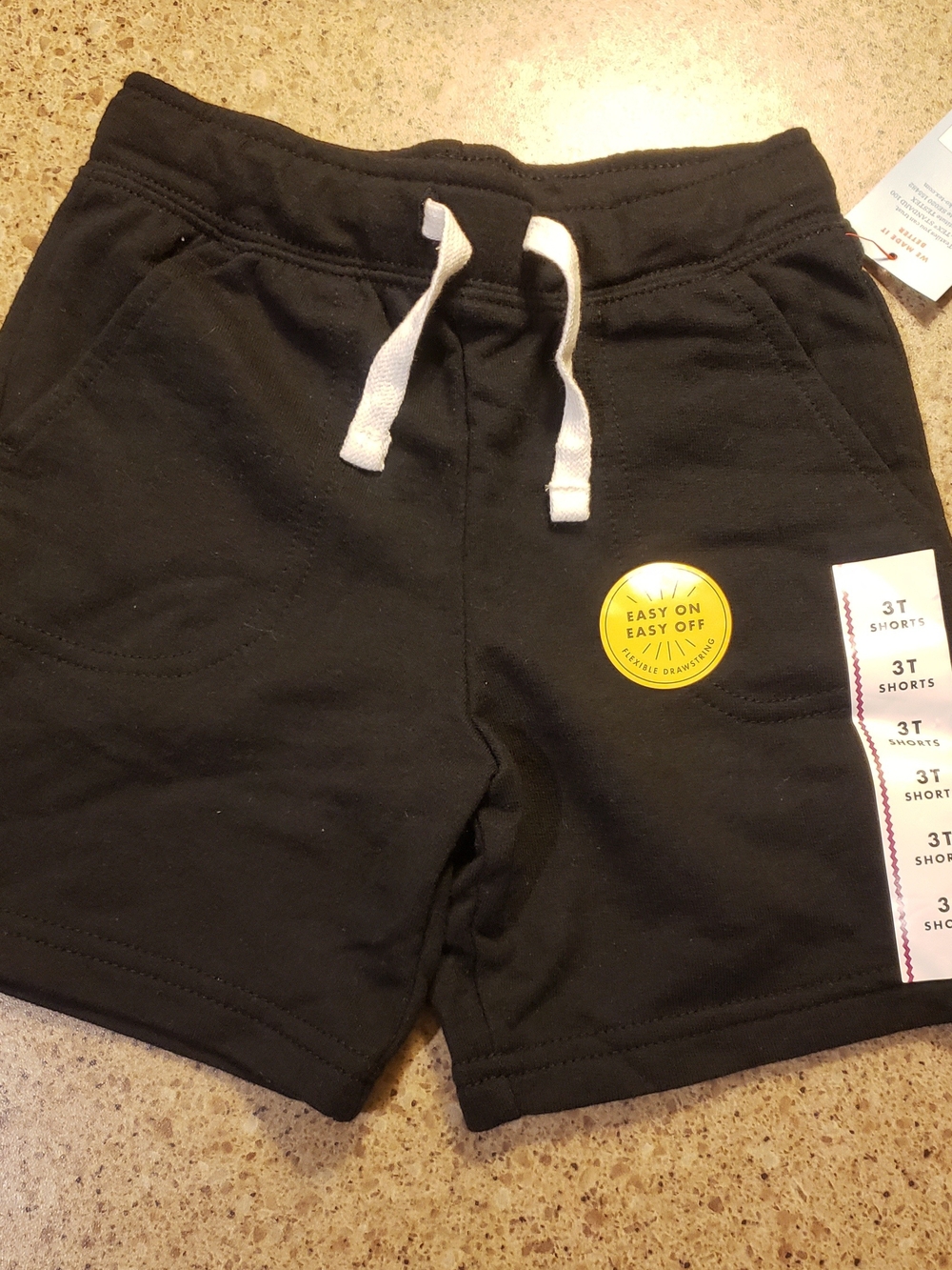 Cat & Jack Black Shorts with White Drawstring